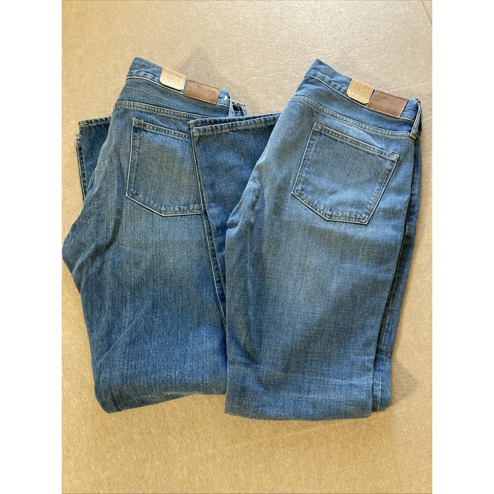 J. Crew 484 jean Mens Sz 34x34 Set Of 2 New Blue‎ 100% Cotton Lot $256 Valve